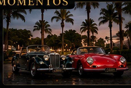 Porsche y MG al atardecer